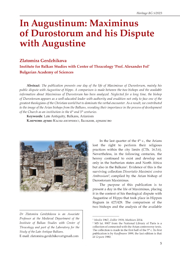 In Augustinum: Maximinus of Durostorum and his dispute with Augustine